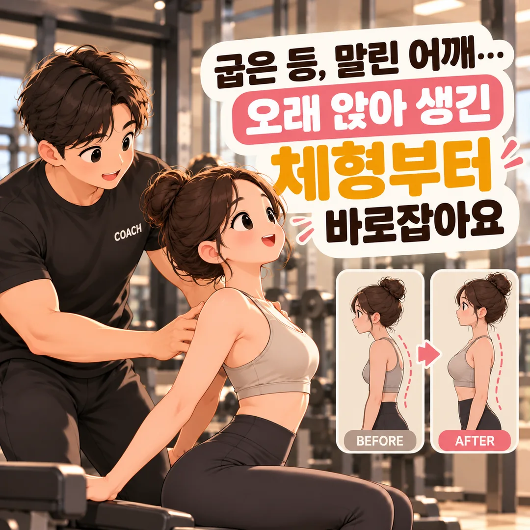 [구의동PT] 굽은 등, 말린 어깨… 오래 앉아 생긴 체형부터 바로잡아요